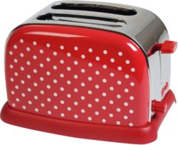 Kalorik - Classic 2 Slice Polka Dot Steel Toaster - Red&White